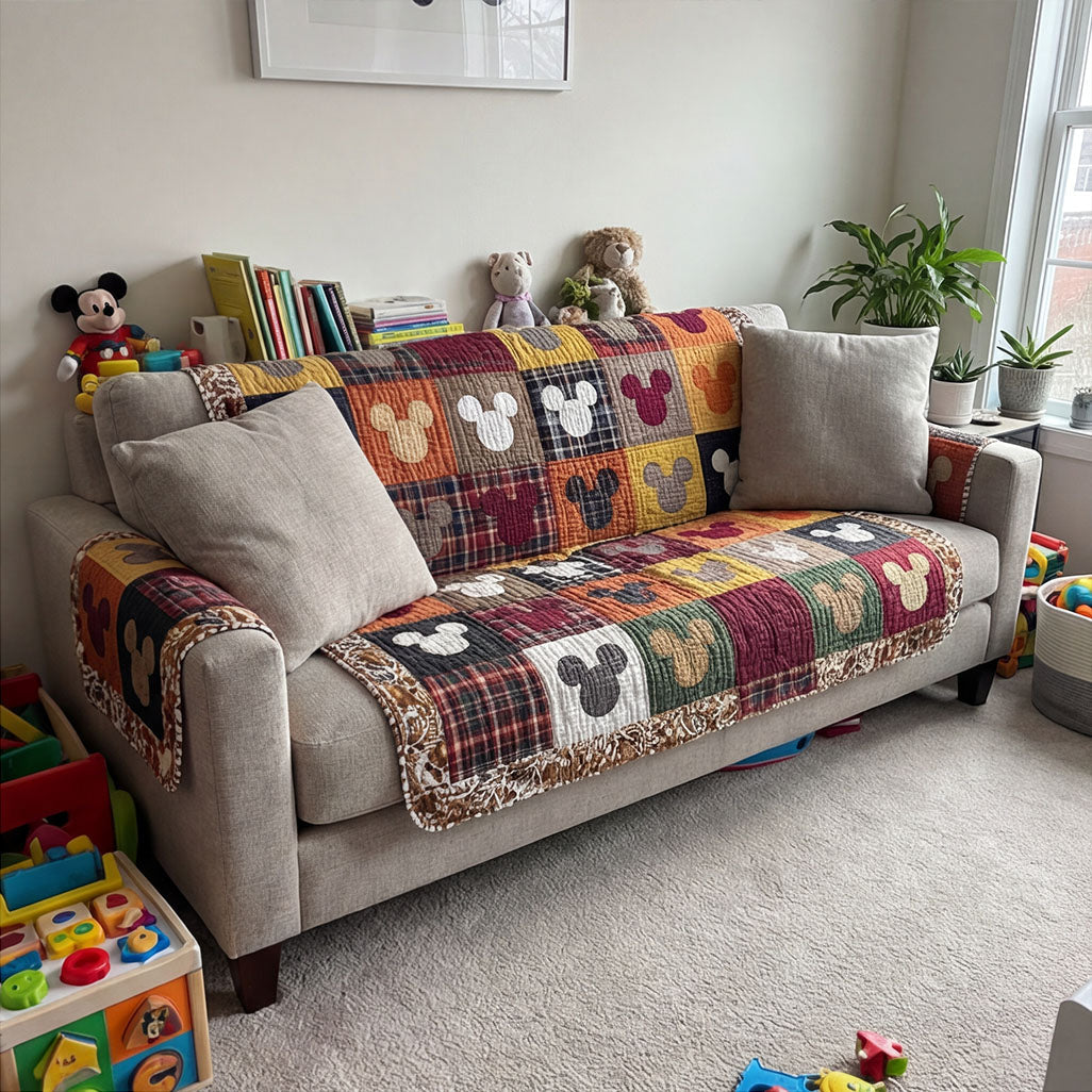 Playful Family Quilted Sofa Cover DMC0PT052