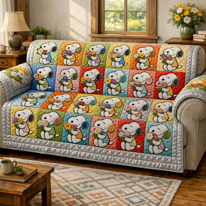 Playful Meadow Friends Quilted Sofa Cover DMC0PT099