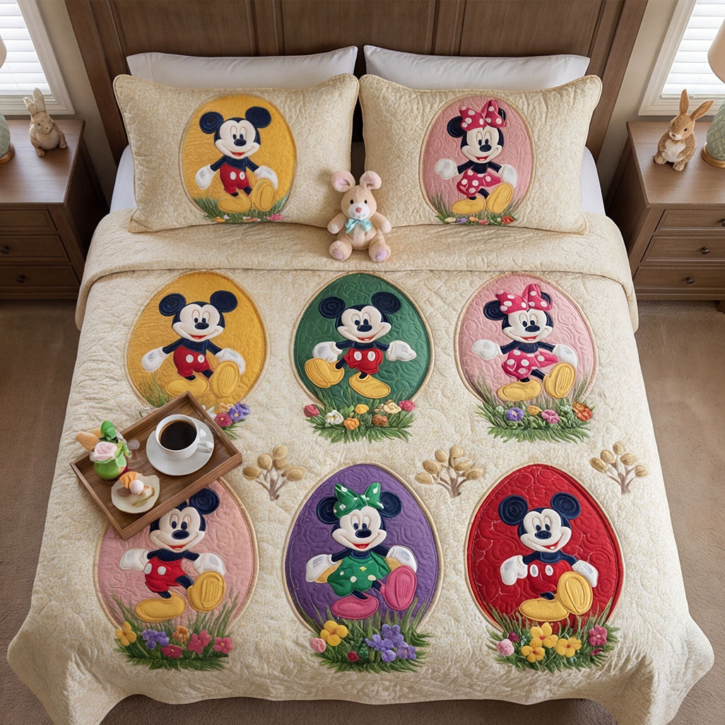 Playful Pastel Dreams 3-Piece Quilted Bedding Set DMC0PT060