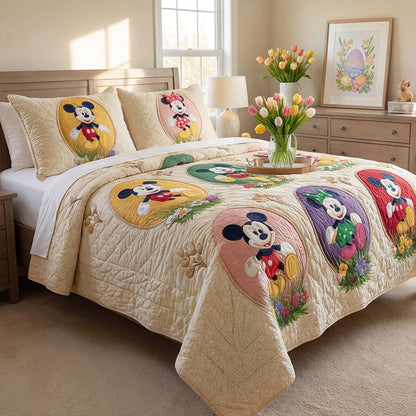 Playful Pastel Dreams 3-Piece Quilted Bedding Set DMC0PT060