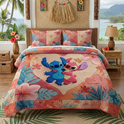Playful Romance 3-Piece Quilted Bedding Set DMC0NT069