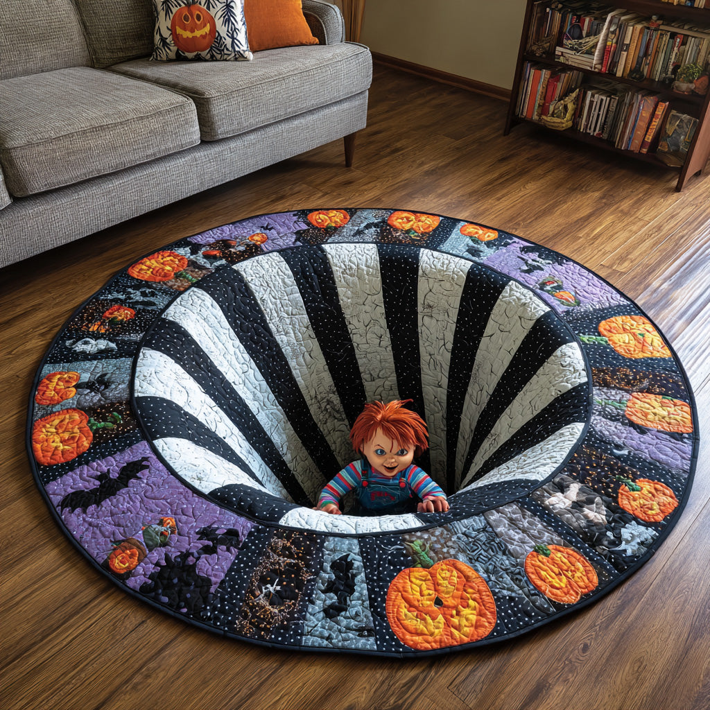Pumpkin Vortex Quilted Round Mat NCU0DV011