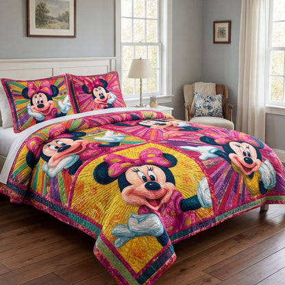 Radiant Playful Spirit 3-Piece Quilted Bedding Set DMC0NT130