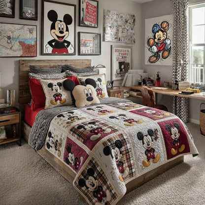 Retro Family Moments 3-Piece Quilted Bedding Set DMC0PT044