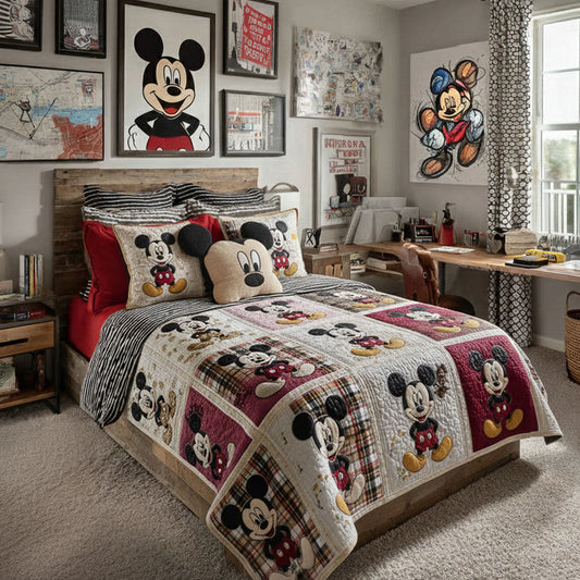 Retro Family Moments 3-Piece Quilted Bedding Set DMC0PT044