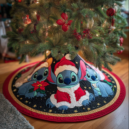 Santa Blue Helpers Quilted Tree Skirt NCU0HT084