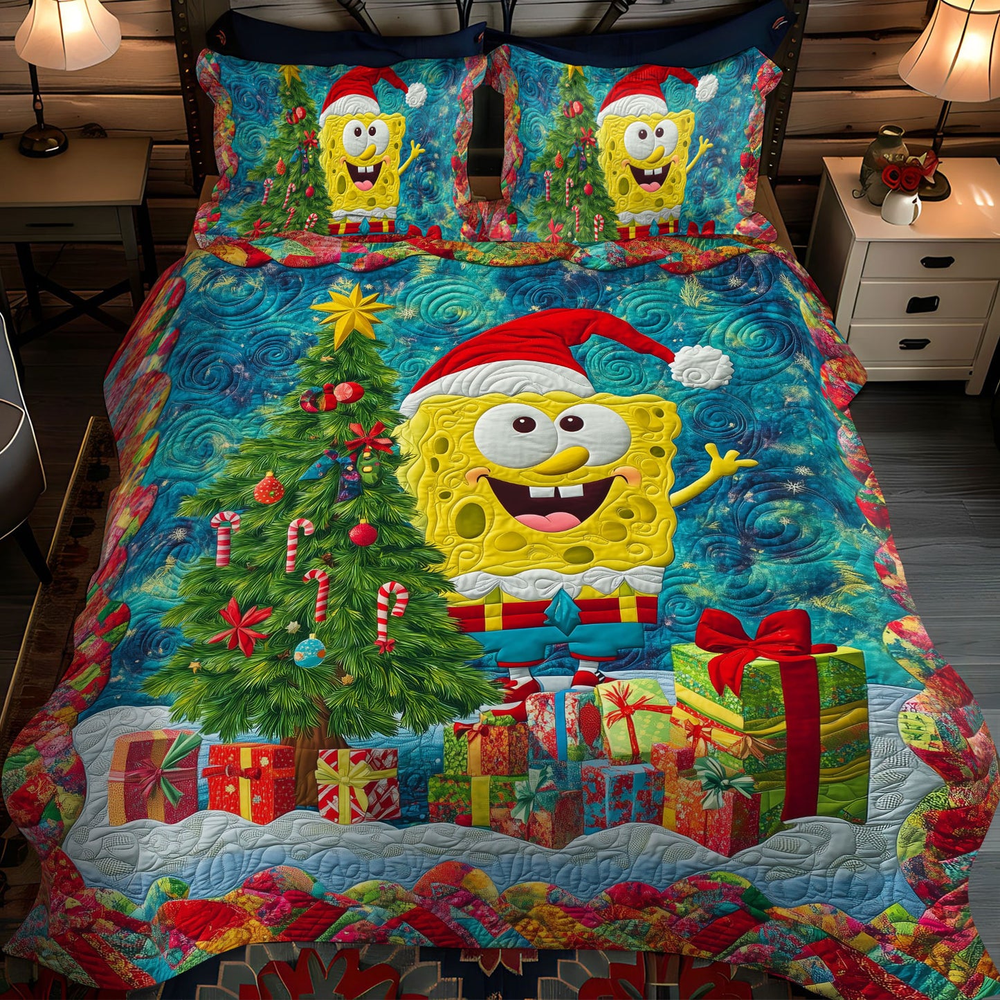 Seashell Snuggle 3-Piece Quilted Bedding Set NCU0LT109