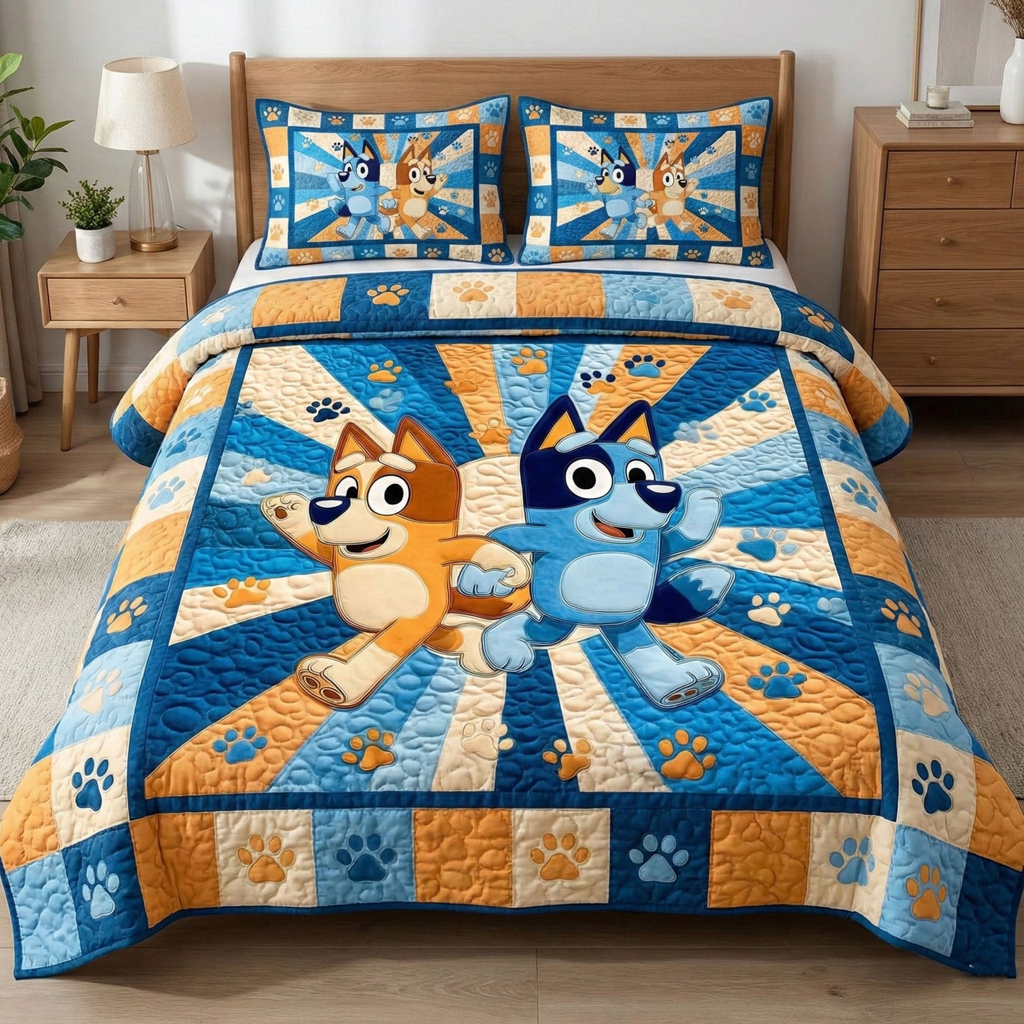 Shared Laughter 3-Piece Quilted Bedding Set DMC0NT111