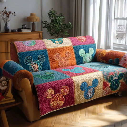Signature Blocks Quilted Sofa Cover DMC0PT031