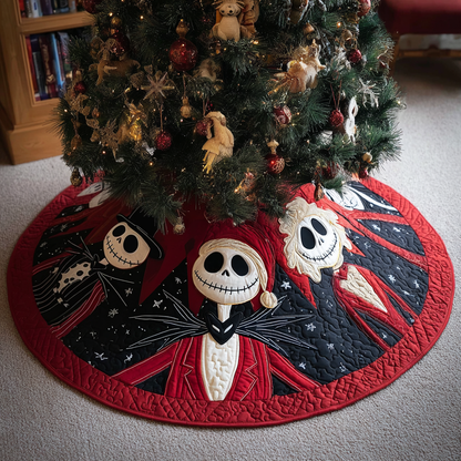 Skelly Sleigh Circle Quilted Tree Skirt NCU0HT096