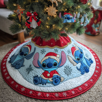 Snowflake Blue Spirit Quilted Tree Skirt NCU0HT085