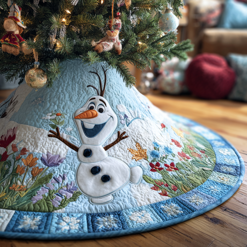 Snowman Dream Quilted Tree Skirt NCU0HT106