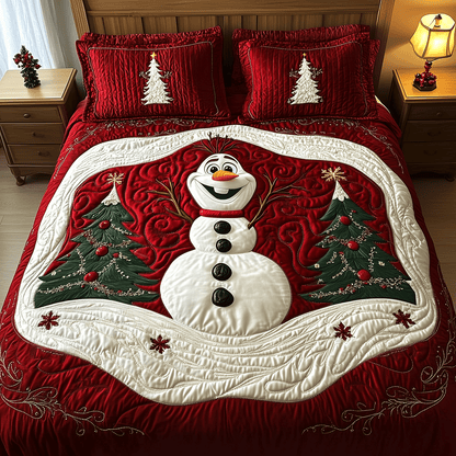 Snowy Smiles 3-Piece Quilted Bedding Set NCU0HT018