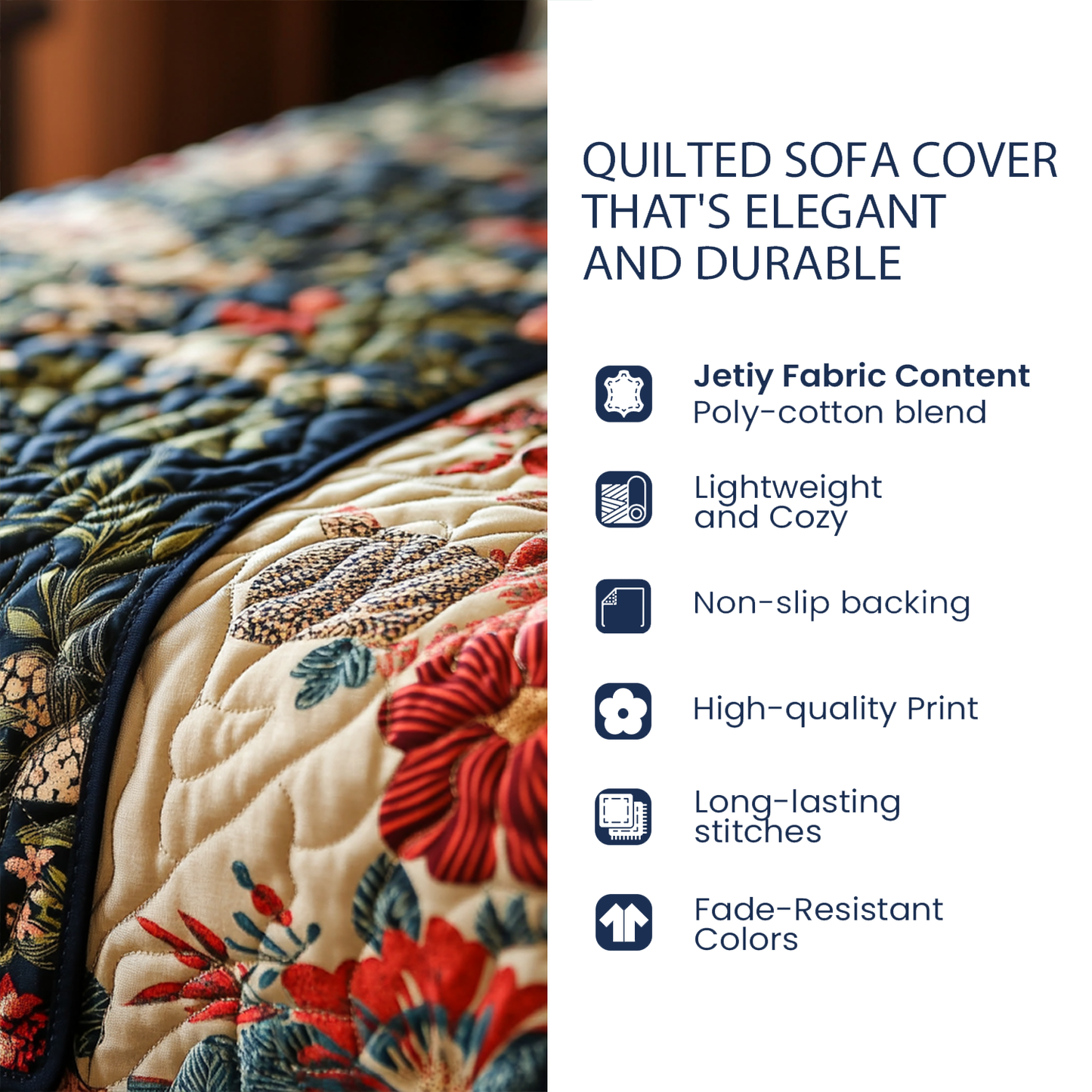 Blue Dreams Quilted Sofa Cover DMC0DK057