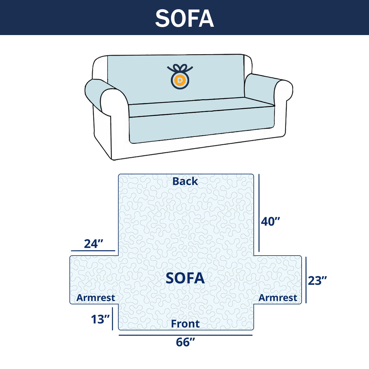 Modern Heritage Blocks Quilted Sofa Cover DMC0PT029