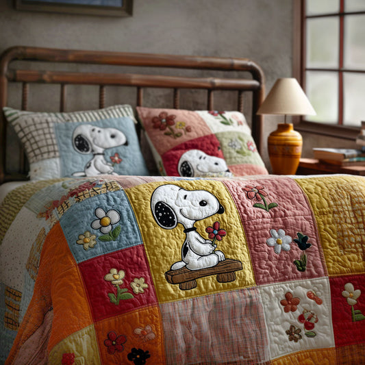 Spring Blossom Garden 3-Piece Quilted Bedding Set DMC0PT086