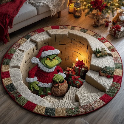 Stairway of Schemes Quilted Round Mat NCU0HT093