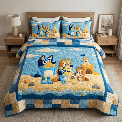 Sunny Family Day 3-Piece Quilted Bedding Set DMC0NT112