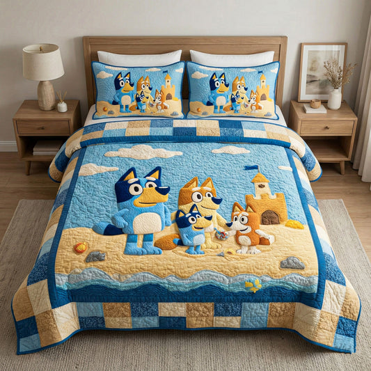 Sunny Family Day 3-Piece Quilted Bedding Set DMC0NT112