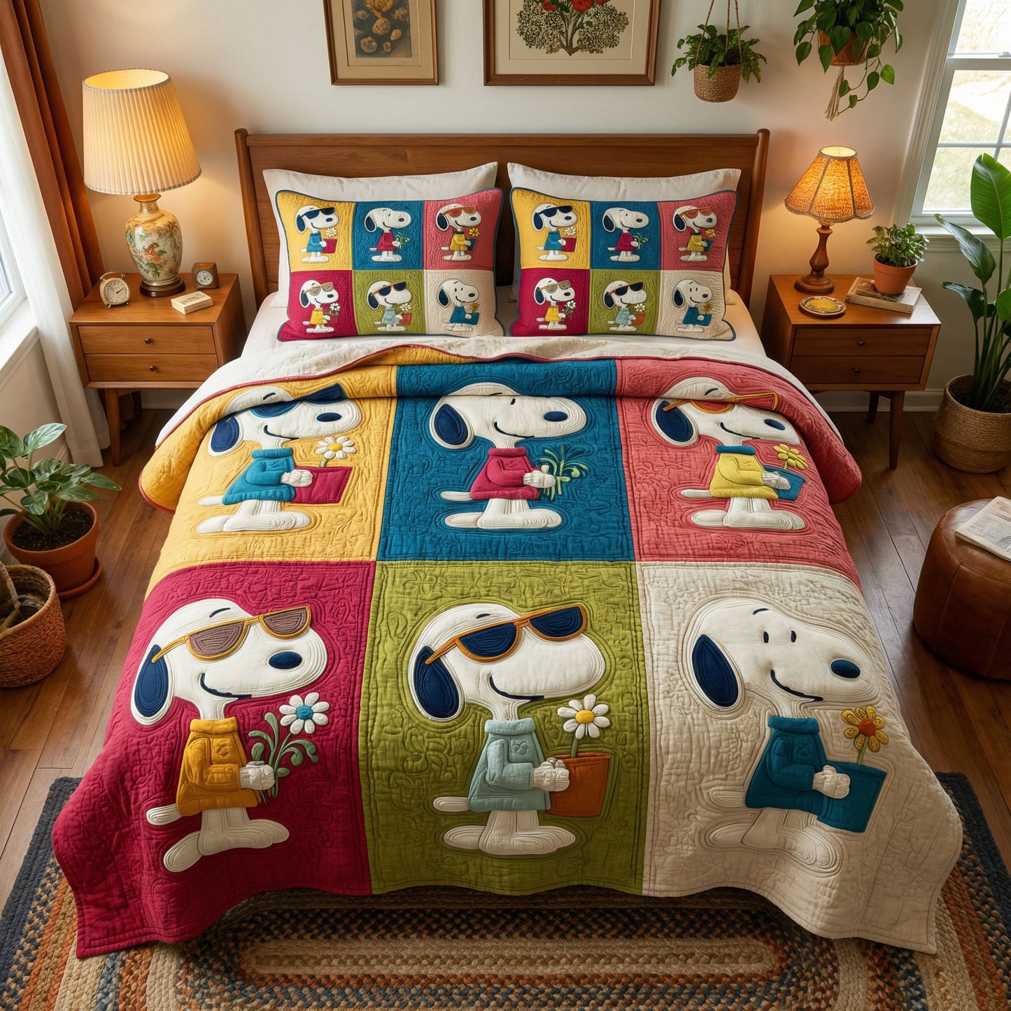 Sunshine Blossom Story 3-Piece Quilted Bedding Set DMC0PT087