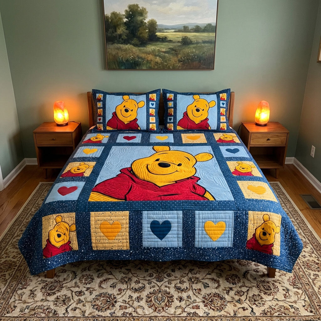 Sweet Bear 3-Piece Quilted Bedding Set DMC0DK044