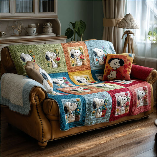 Sweetheart Blossom Quilted Sofa Cover DMC0PT075
