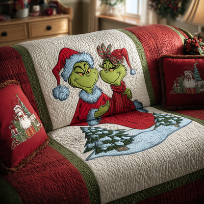 Tangled in Tinsel Quilted Sofa Cover NCU0HT139