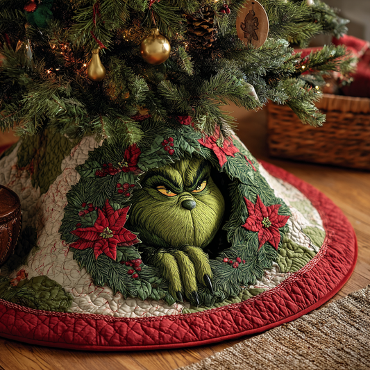 The Grumpy Evergreen Quilted Tree Skirt NCU0HT117