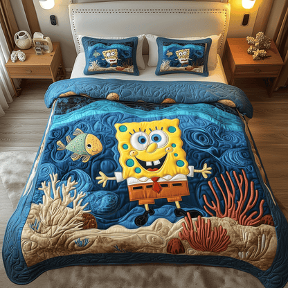 Underwater Fun 3-Piece Quilted Bedding Set NCU0HT043