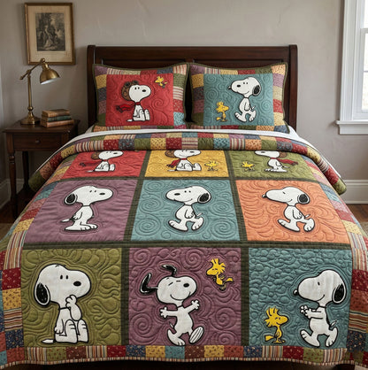 Vintage Companions 3-Piece Quilted Bedding Set DMC0NT182