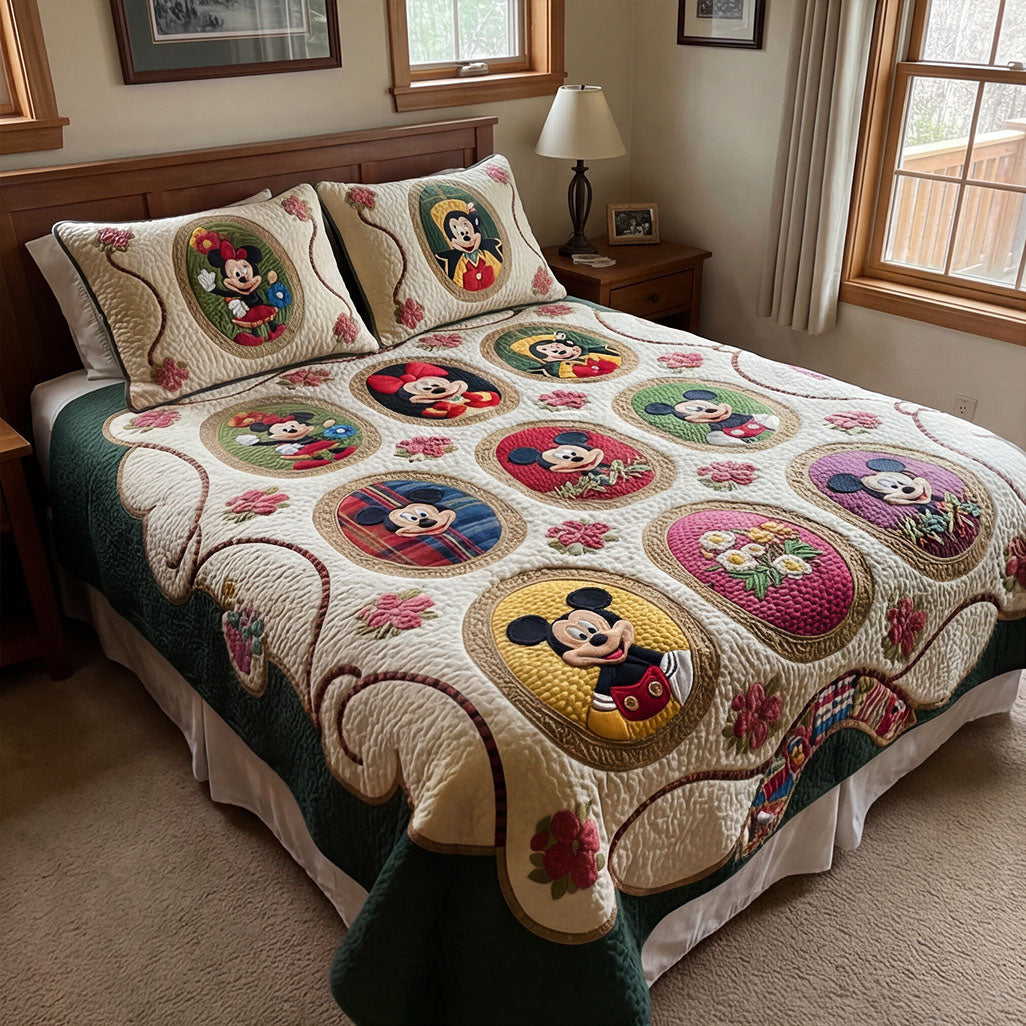 Vintage Story 3-Piece Quilted Bedding Set DMC0PT070