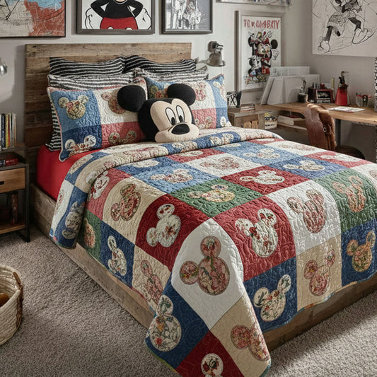 Vintage Storybook 3-Piece Quilted Bedding Set DMC0PT047