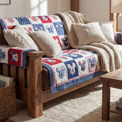 Warm Americana Retreat Quilted Sofa Cover DMC0PT055