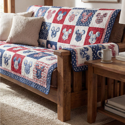 Warm Americana Retreat Quilted Sofa Cover DMC0PT055