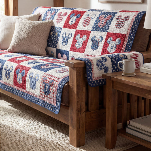 Warm Americana Retreat Quilted Sofa Cover DMC0PT055