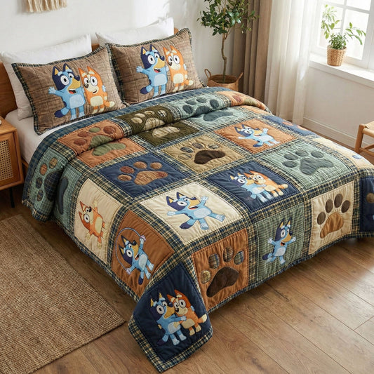 Warm Smiles 3-Piece Quilted Bedding Set DMC0NT113