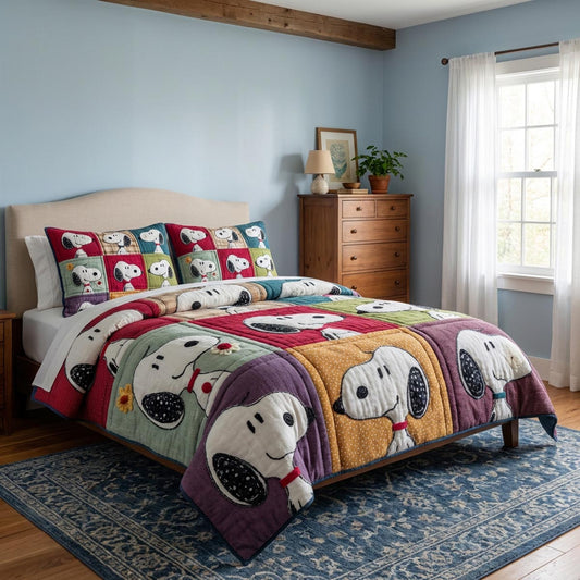 Warm Whiskers 3-Piece Quilted Bedding Set DMC0DV048