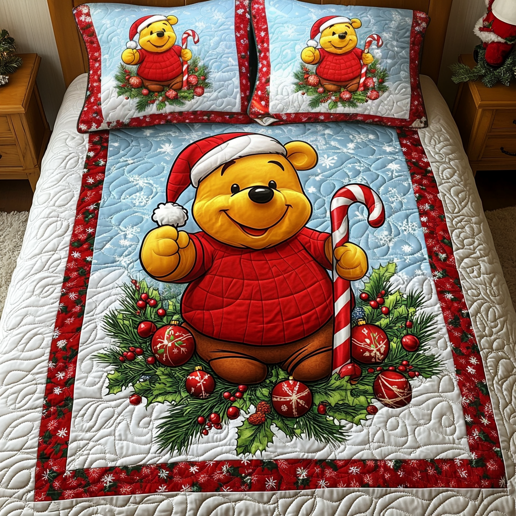 Winter Bear Wonderland 3-Piece Quilted Bedding Set NCU0LT051