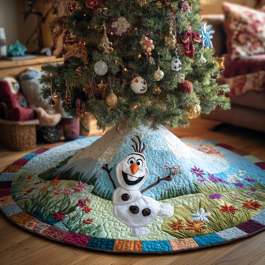 Winter Meadow Merriment Quilted Tree Skirt NCU0HT107