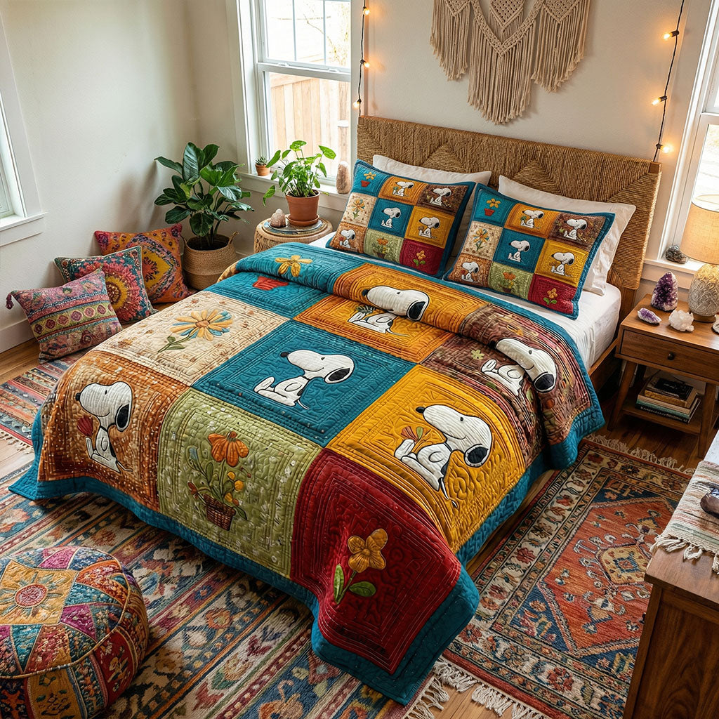 Woodland Charm 3-Piece Quilted Bedding Set DMC0PT089