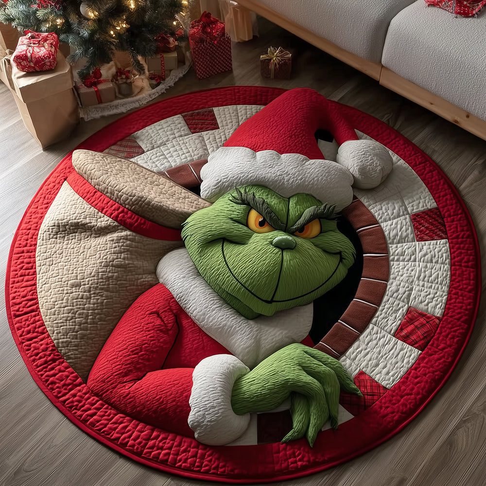 Yuletide Gift Snatcher Quilted Round Mat NCU0HT095