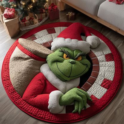 Yuletide Gift Snatcher Quilted Round Mat NCU0HT095