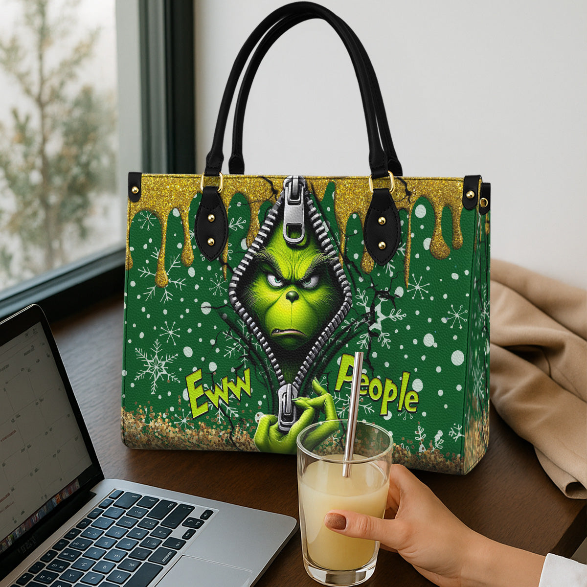 Sassy Green Premium Leather Handbag NCU0TL002