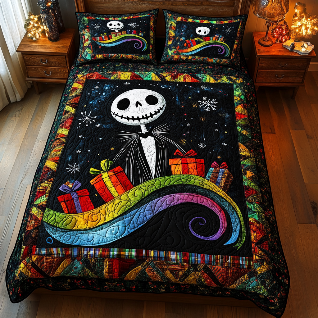 Whimsical Holiday Specter 3-Piece Quilted Bedding Set NCU0LT047