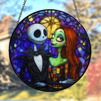 Midnight Couple - Stained Glass Window Hanging Suncatcher NCU0HT001