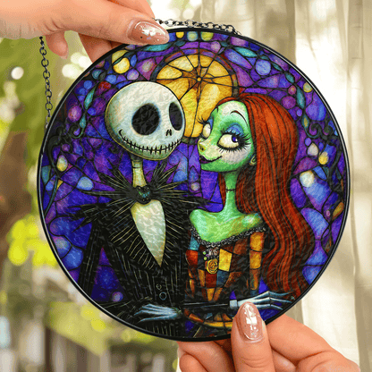 Midnight Couple - Stained Glass Window Hanging Suncatcher NCU0HT001