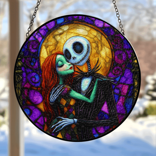 The Night's Enchanted Lovers - Stained Glass Window Hanging Suncatcher NCU0HT003