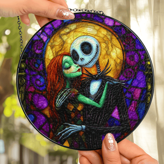 The Night's Enchanted Lovers - Stained Glass Window Hanging Suncatcher NCU0HT003